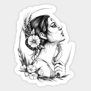 Slavic Girl Sticker